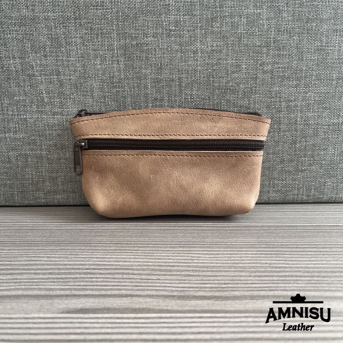 Koptatott barna kettő cipzáras kulcstartó B9010 - táska & tok - kulcstartó & táskadísz - kulcstartó - Meska.hu