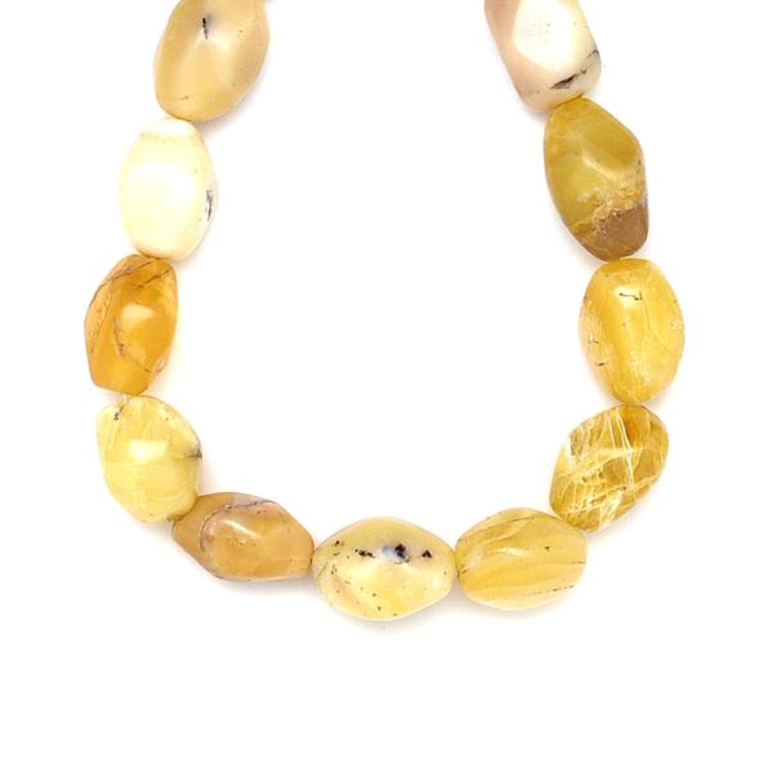 Opál sárga pebble 10x15mm  ékszerkészítő alapanyag (füzér) - kellékek & szerszámok - ásvány alapanyag - ásványfüzér - Meska.hu