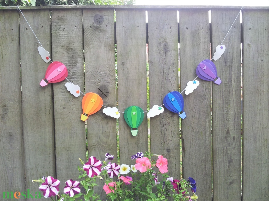 hőlégballon girland/bunting felhőkkel szivárvány színű - otthon & életmód - dekoráció - fali és függő dekoráció - girland, zászlófűzér - Meska.hu hőlégballon girland/bunting felhőkkel szivárvány színű - otthon & életmód - dekoráció - fali és függő dekoráció - girland, zászlófűzér - Meska.hu