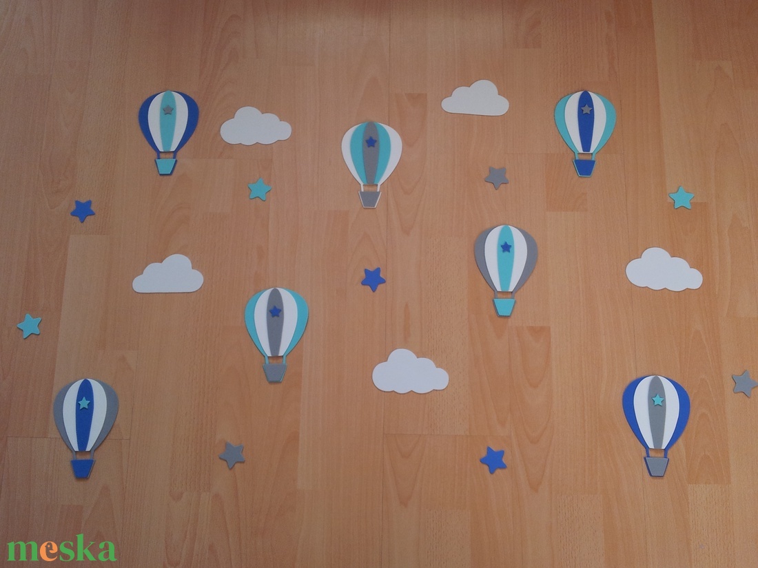 Dekorgumi gyerekszoba dekoráció légballonos szett - otthon & lakás - babaszoba, gyerekszoba - babaszoba dekoráció - Meska.hu