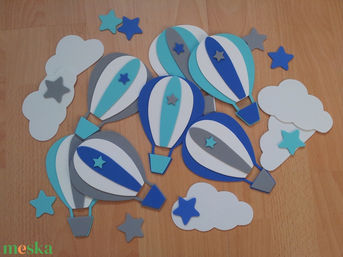 Dekorgumi gyerekszoba dekoráció légballonos szett - otthon & lakás - babaszoba, gyerekszoba - babaszoba dekoráció - Meska.hu
