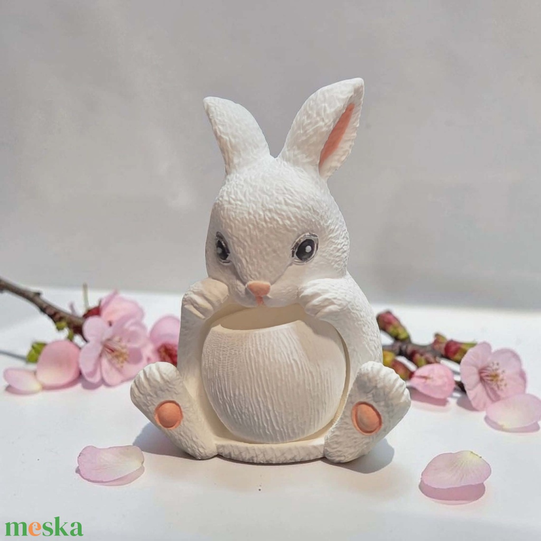 Cuki porcelán nyuszis tároló húsvétra - otthon & életmód - dekoráció - dekoratív figurák és szobrok - Meska.hu