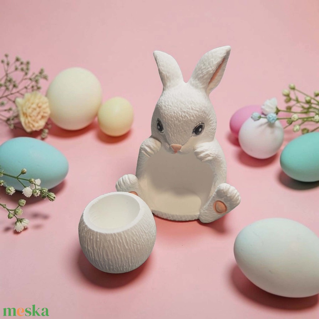 Cuki porcelán nyuszis tároló húsvétra - otthon & életmód - dekoráció - dekoratív figurák és szobrok - Meska.hu