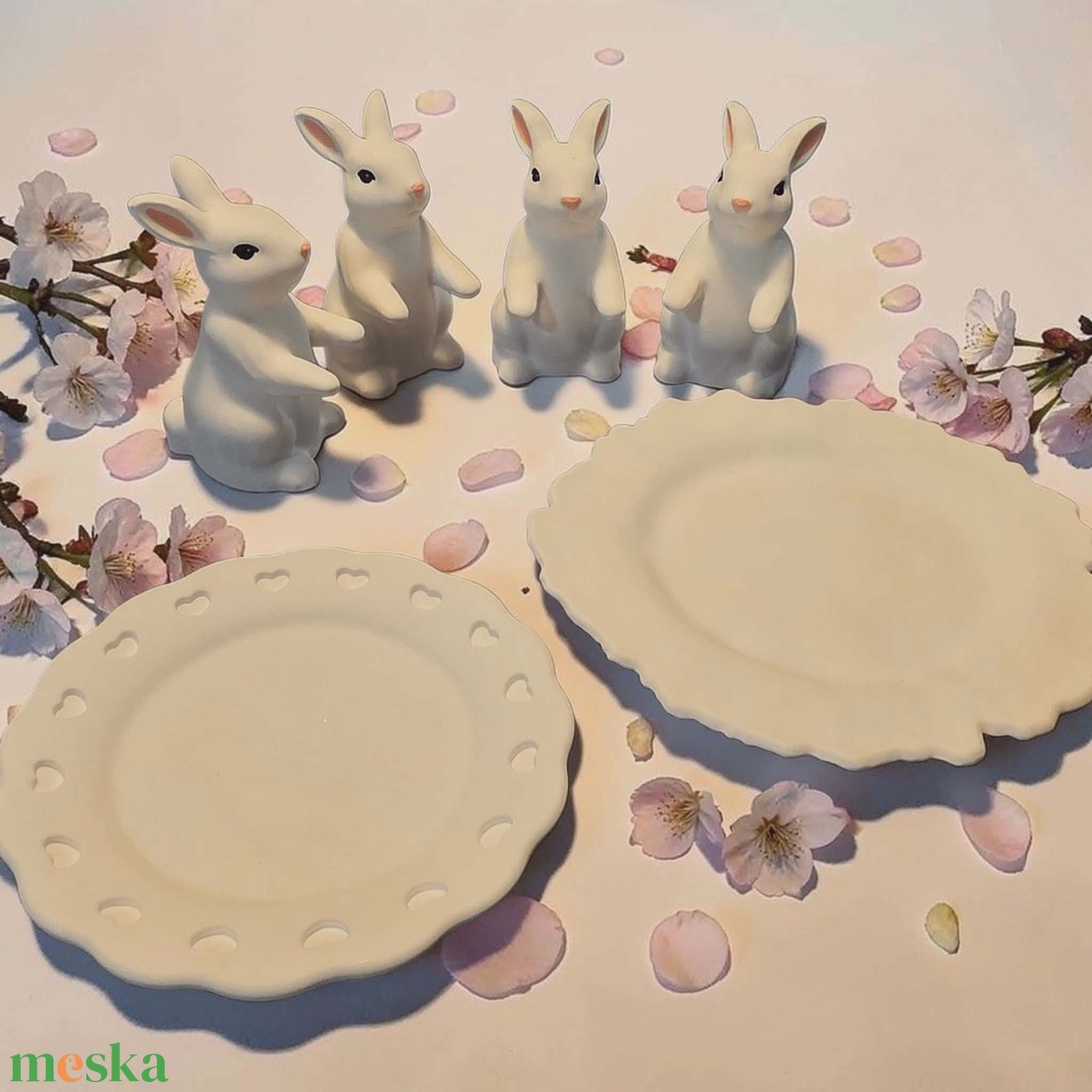 Húsvéti nyuszis tálaló - otthon & életmód - dekoráció - dekoratív figurák és szobrok - Meska.hu