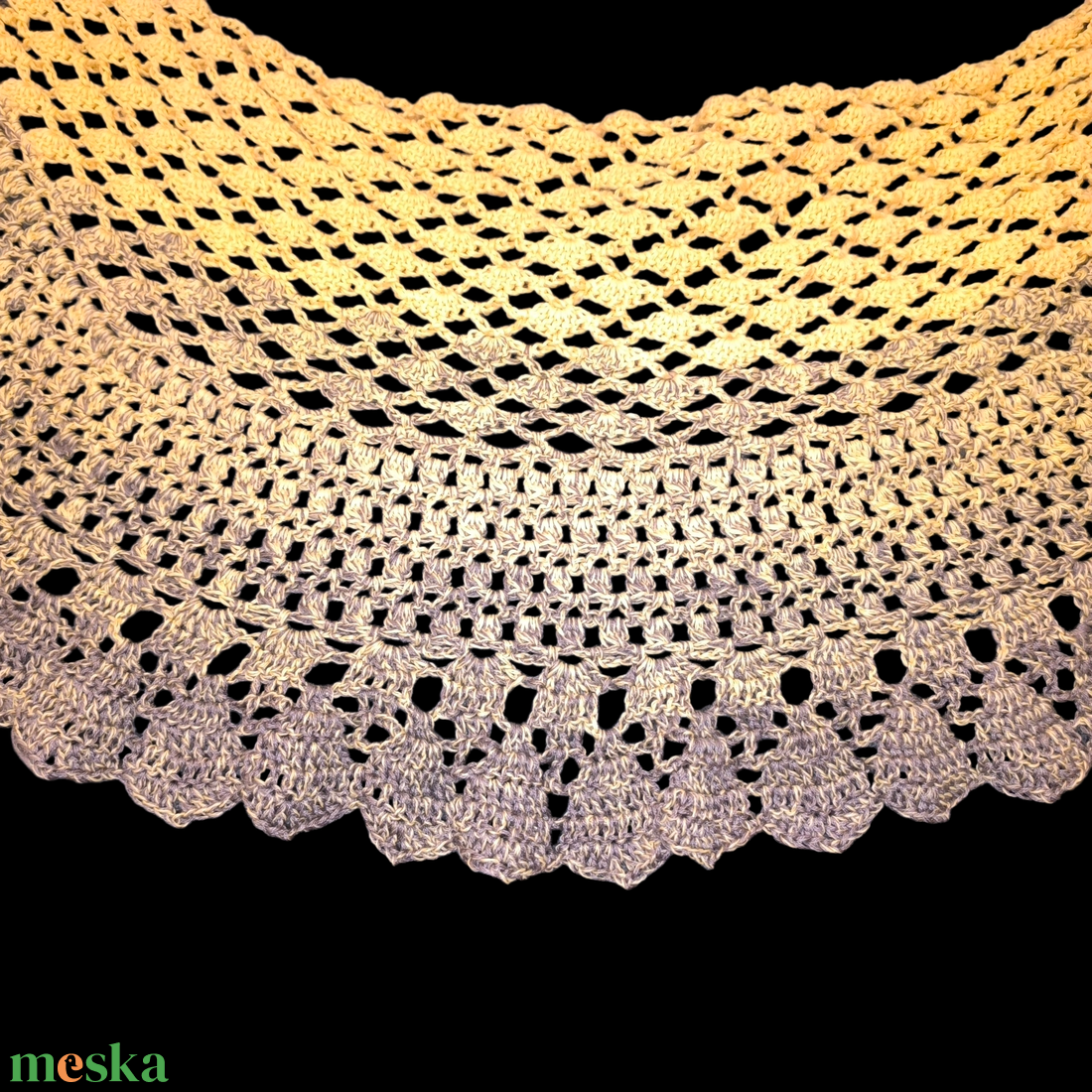 Horgolt félkör sál - ruha & divat - sál, sapka, kendő - sál - Meska.hu