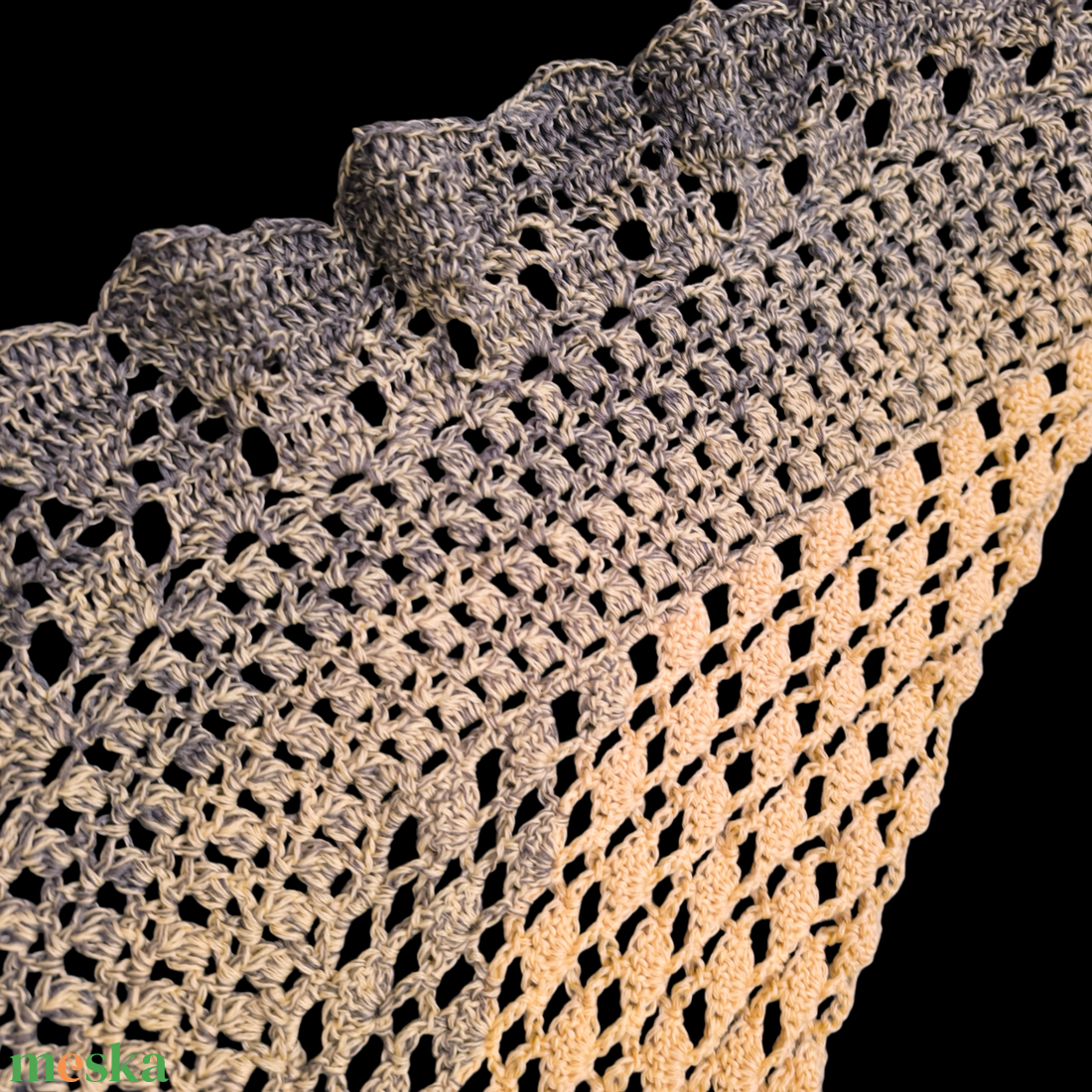 Horgolt félkör sál - ruha & divat - sál, sapka, kendő - sál - Meska.hu
