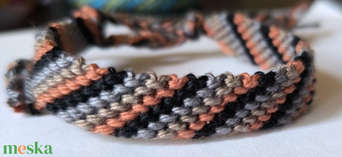 pamut karkötő - ékszer - karkötő - fonott karkötő - Meska.hu