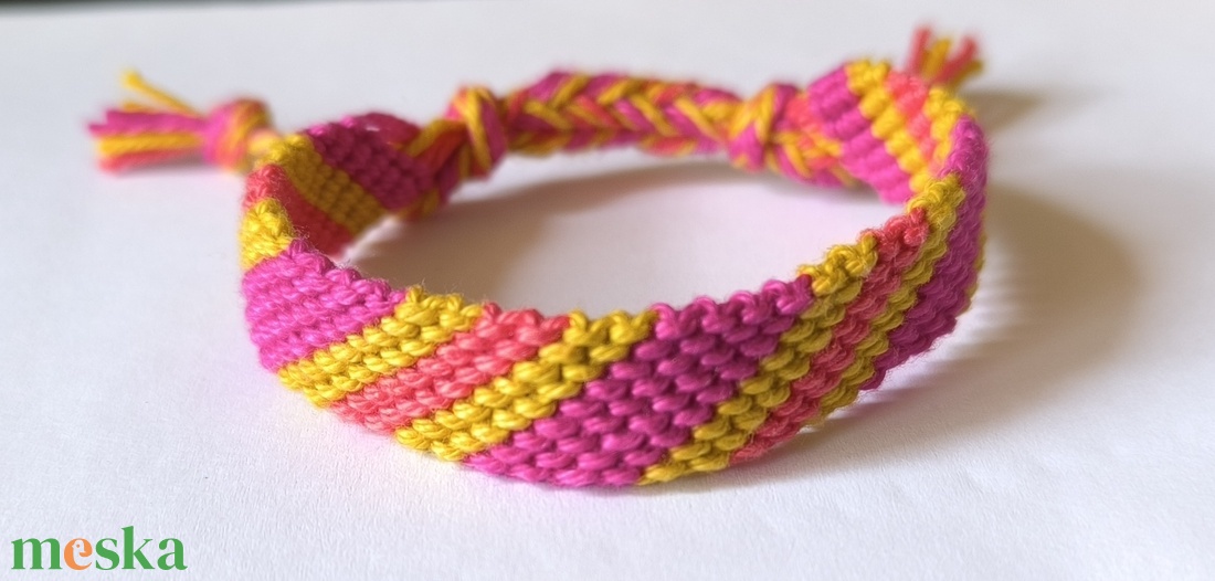 pamut karkötő - ékszer - karkötő - fonott karkötő - Meska.hu