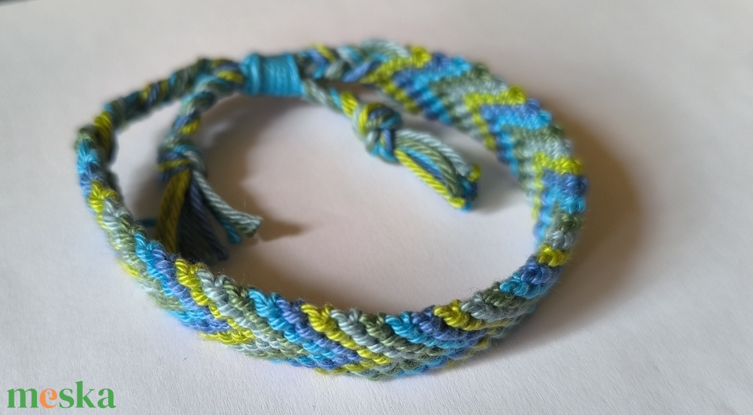 pamut karkötő - ékszer - karkötő - fonott karkötő - Meska.hu