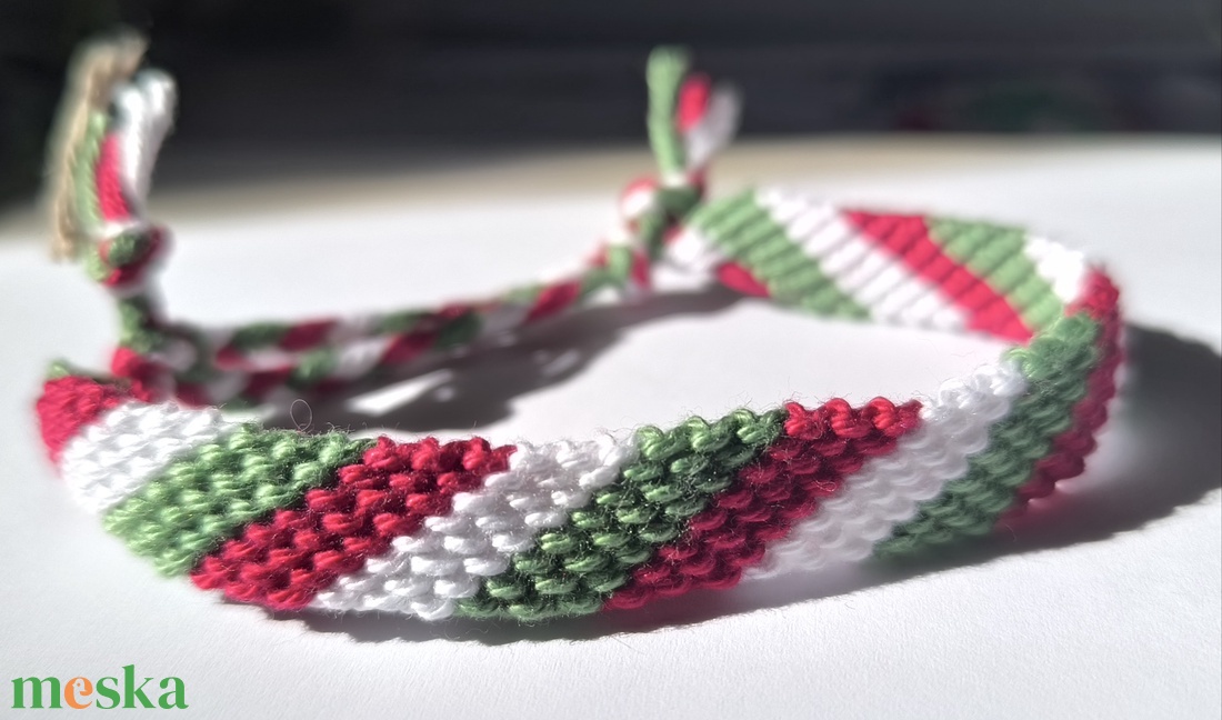 pamut karkötő - ékszer - karkötő - fonott karkötő - Meska.hu