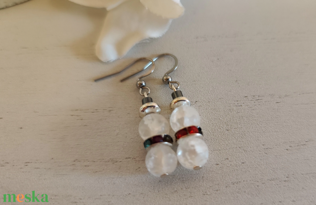 Egyedi hóember fülbevaló! - ékszer - fülbevaló - lógó fülbevaló - Meska.hu