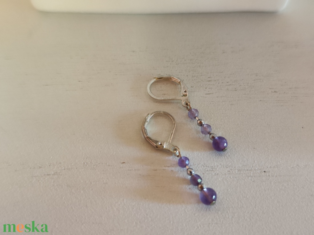 Ametiszt fülbevaló! - ékszer - fülbevaló - lógó fülbevaló - Meska.hu