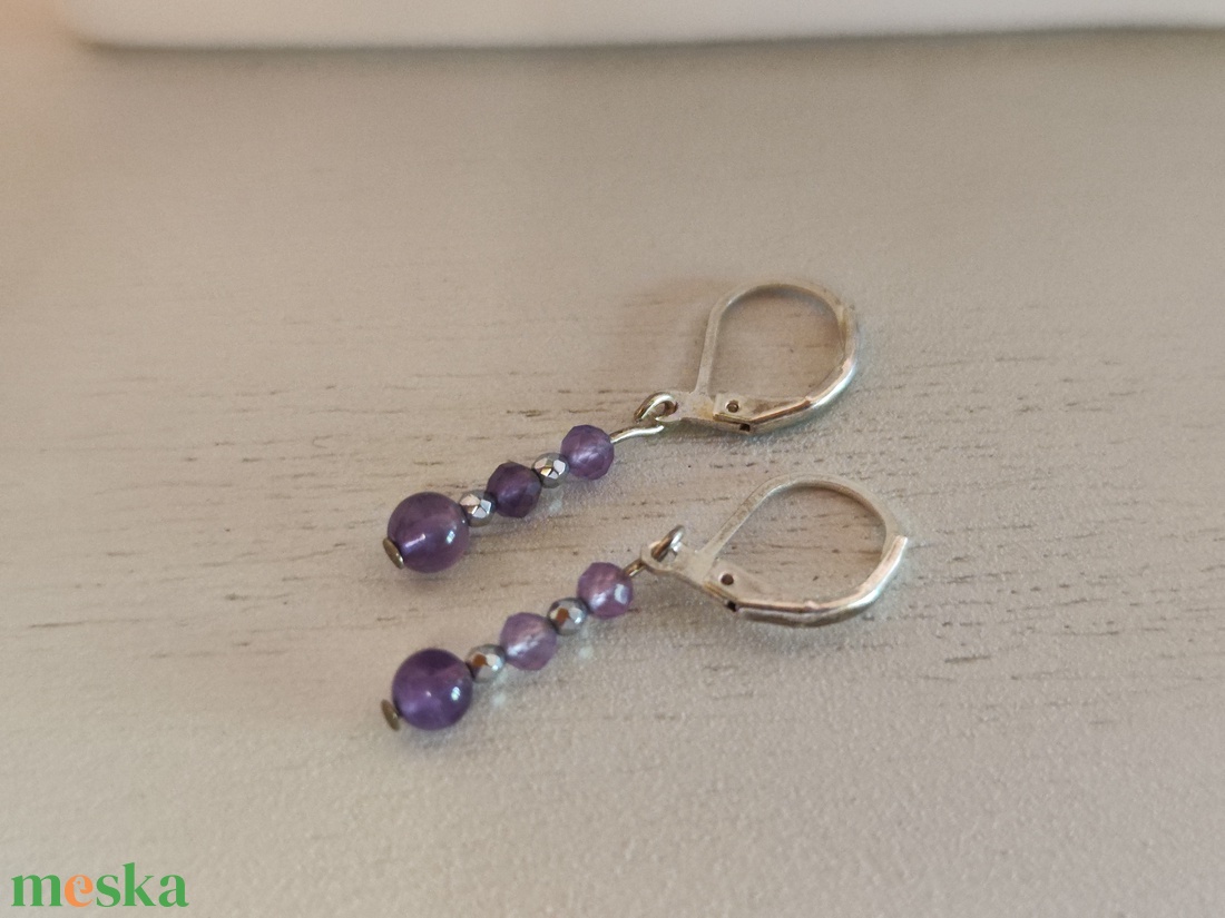Ametiszt fülbevaló! - ékszer - fülbevaló - lógó fülbevaló - Meska.hu