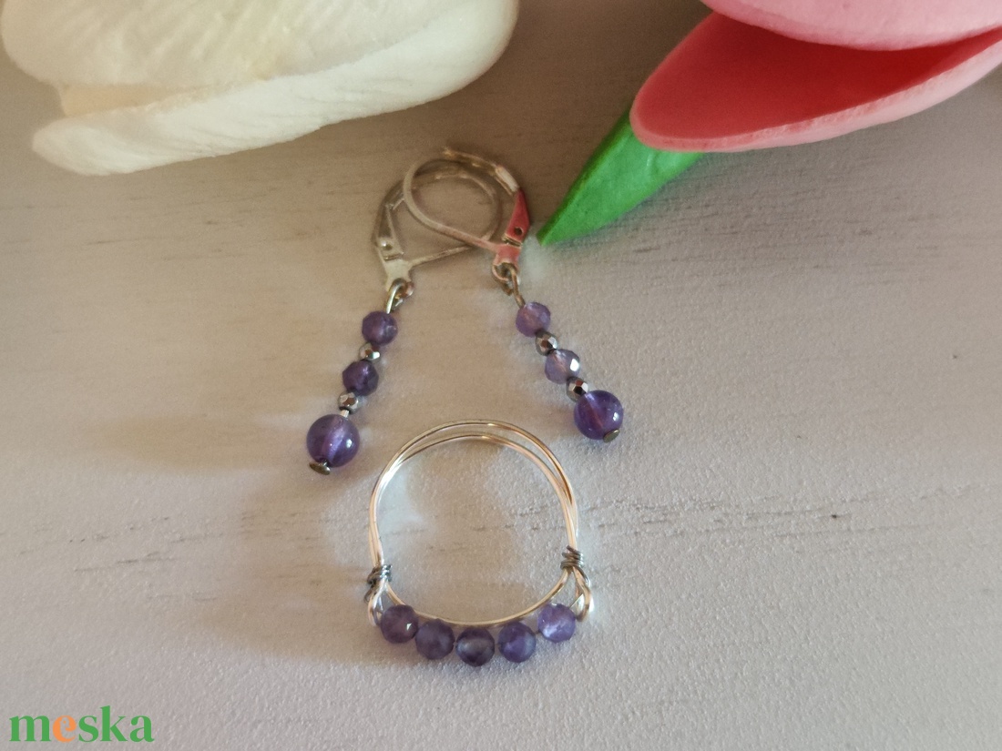 Ametiszt fülbevaló! - ékszer - fülbevaló - lógó fülbevaló - Meska.hu