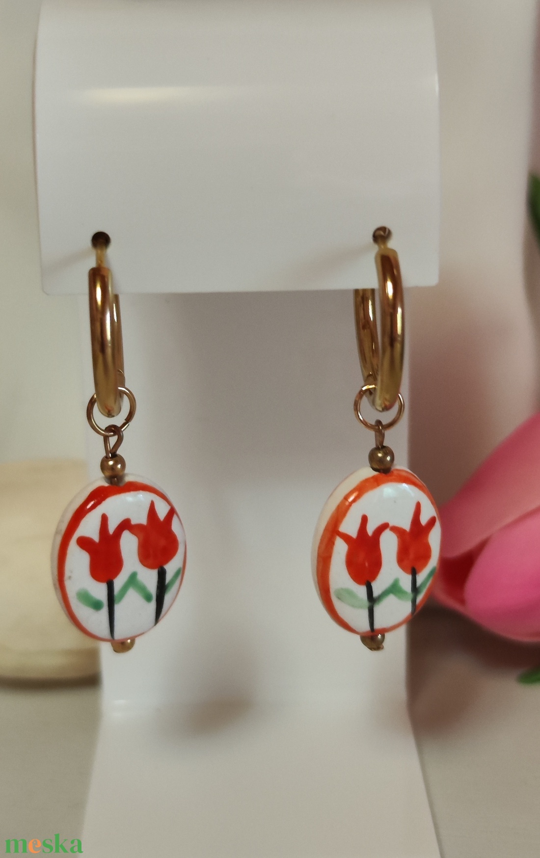 Nemesacél tulipános fülbevaló. - ékszer - fülbevaló - lógó fülbevaló - Meska.hu Nemesacél tulipános fülbevaló. - ékszer - fülbevaló - lógó fülbevaló - Meska.hu