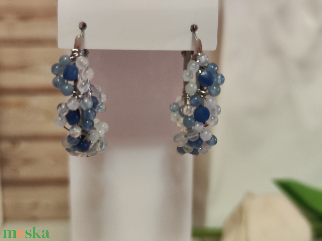 Nemesacél fülbevaló Akvamarin virágokkal! - ékszer - fülbevaló - karika fülbevaló - Meska.hu Nemesacél fülbevaló Akvamarin virágokkal! - ékszer - fülbevaló - karika fülbevaló - Meska.hu