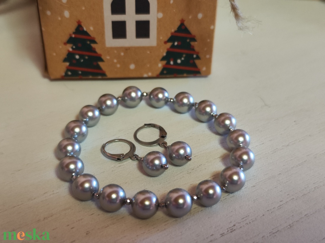 Shell pearl -hematit szett díszcsomagolásban! - ékszer - ékszerszett - Meska.hu