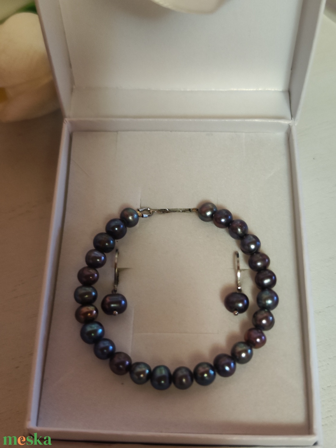 Különleges tenyésztett gyöngy ékszer szett díszdobozban! - ékszer - ékszerszett - Meska.hu