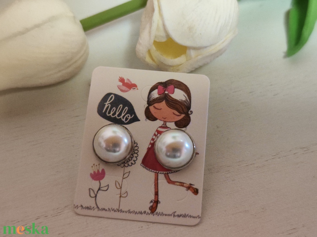 Kagylógyöngy fülbevaló! - ékszer - fülbevaló - pötty fülbevaló - Meska.hu