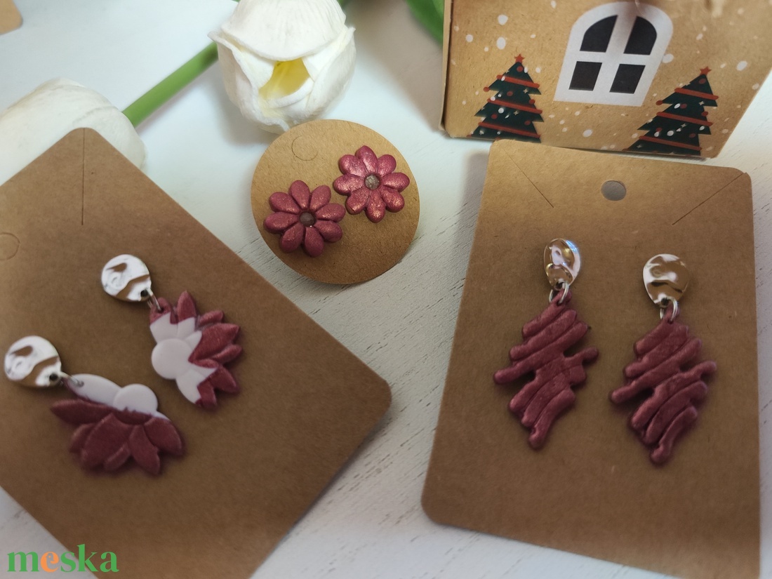 Egyedi fülbevaló szett, 2+1 Ajándék díszcsomagolással! - ékszer - fülbevaló - lógó fülbevaló - Meska.hu