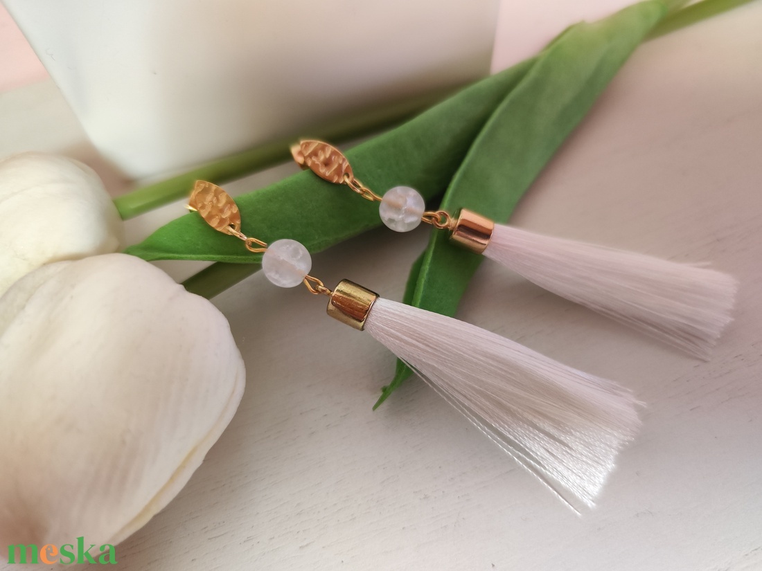 Hegyikristály -rojtos fülbevaló! - ékszer - fülbevaló - rojtos fülbevaló - Meska.hu