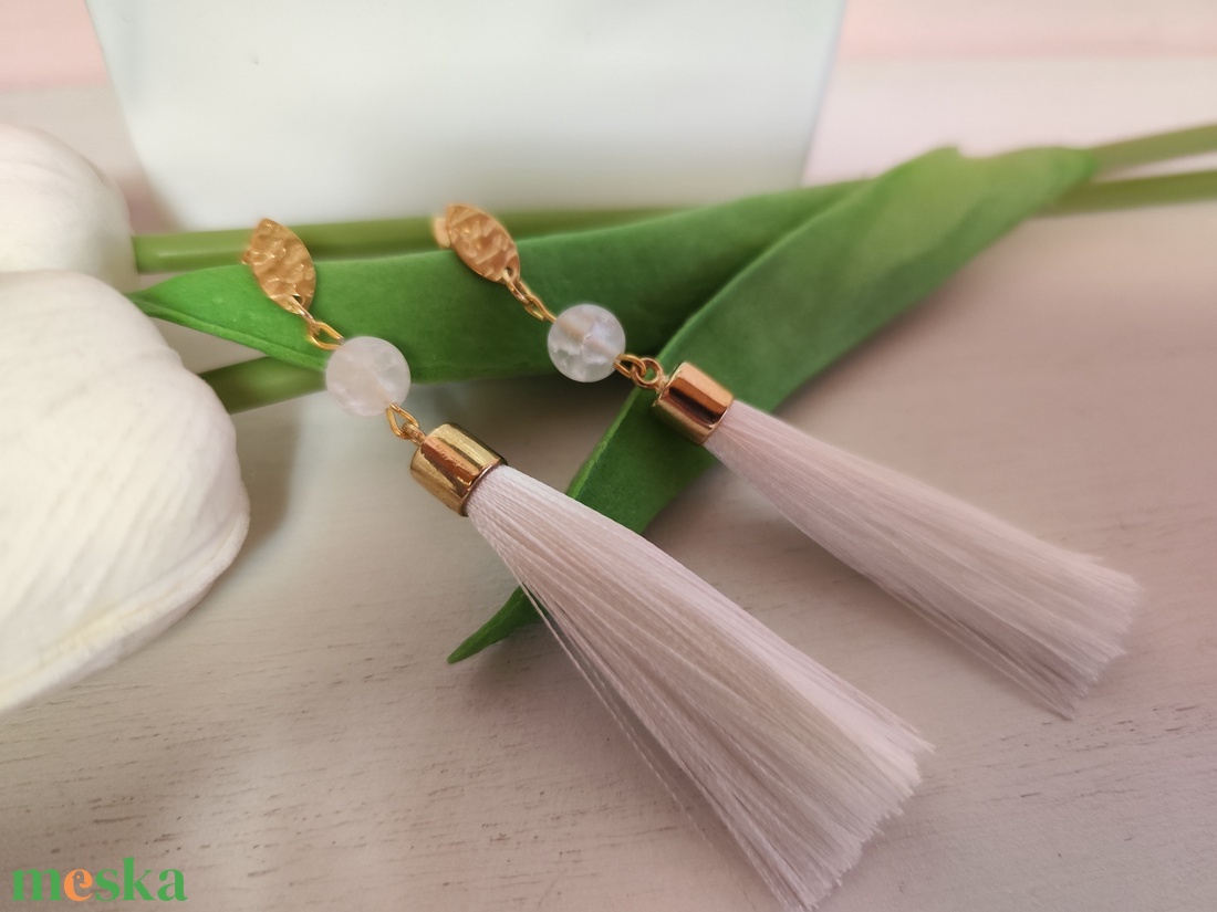 Hegyikristály -rojtos fülbevaló! - ékszer - fülbevaló - rojtos fülbevaló - Meska.hu