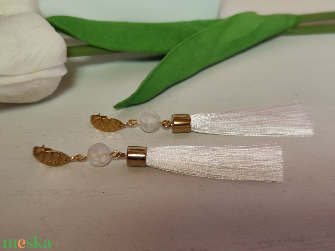 Hegyikristály -rojtos fülbevaló! - ékszer - fülbevaló - rojtos fülbevaló - Meska.hu