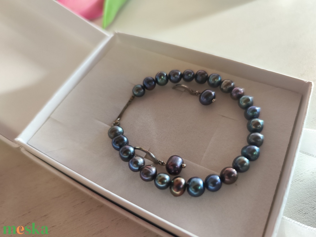 Különleges tenyésztett gyöngy ékszer szett díszdobozban! - ékszer - ékszerszett - Meska.hu