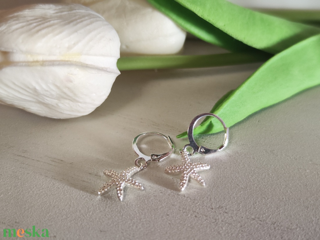 Tengeri Csillag S925 Ezüst Fülbevaló! - ékszer - fülbevaló - lógó fülbevaló - Meska.hu