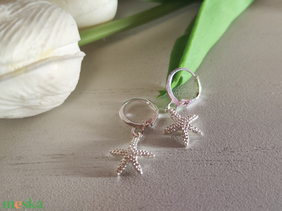 Tengeri Csillag S925 Ezüst Fülbevaló! - ékszer - fülbevaló - lógó fülbevaló - Meska.hu