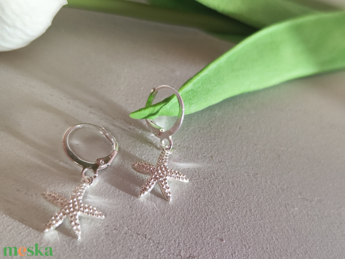 Tengeri Csillag S925 Ezüst Fülbevaló! - ékszer - fülbevaló - lógó fülbevaló - Meska.hu