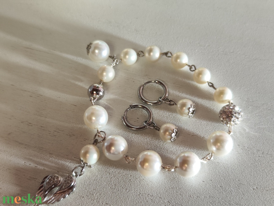 Különleges kagylógyöngy, ásvány szett, díszcsomagolásban! - esküvő - ékszer - ékszerszett - Meska.hu