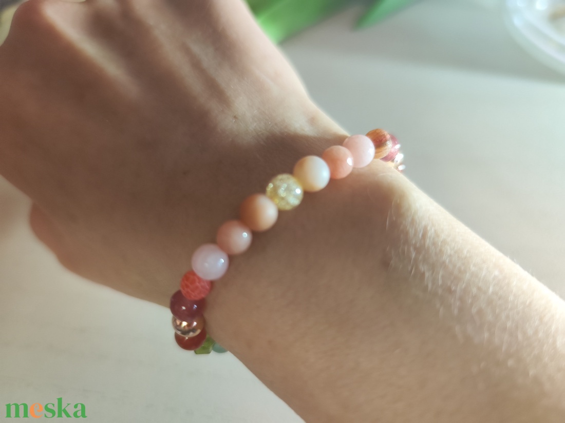 Egyedi ősz színtípus karkötő � Ragyogó meleg harmónia! - ékszer - karkötő - ásványkarkötő - Meska.hu