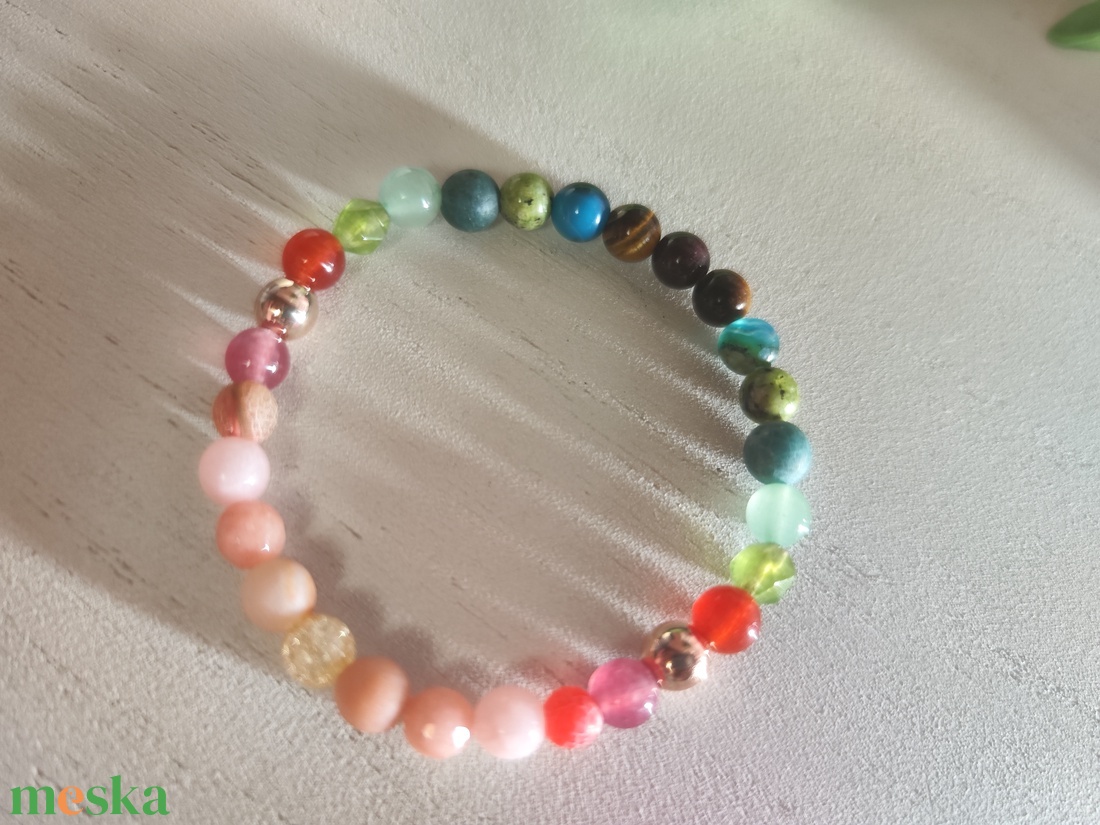 Egyedi ősz színtípus karkötő � Ragyogó meleg harmónia! - ékszer - karkötő - ásványkarkötő - Meska.hu