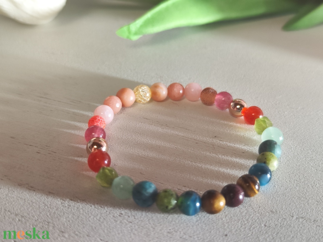 Egyedi ősz színtípus karkötő � Ragyogó meleg harmónia! - ékszer - karkötő - ásványkarkötő - Meska.hu