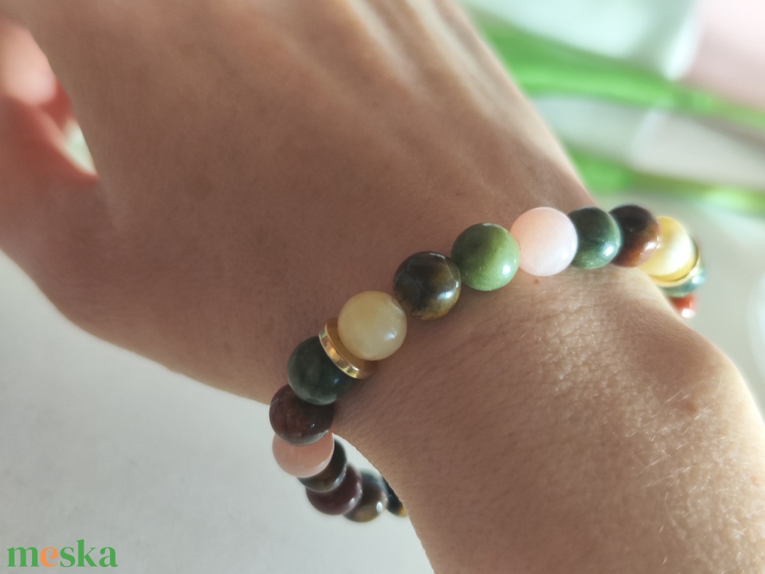 Fedezd fel az ősz típus legjobb színeit egyedi ásványkarkötőben!  - ékszer - karkötő - gyöngyös karkötő - Meska.hu