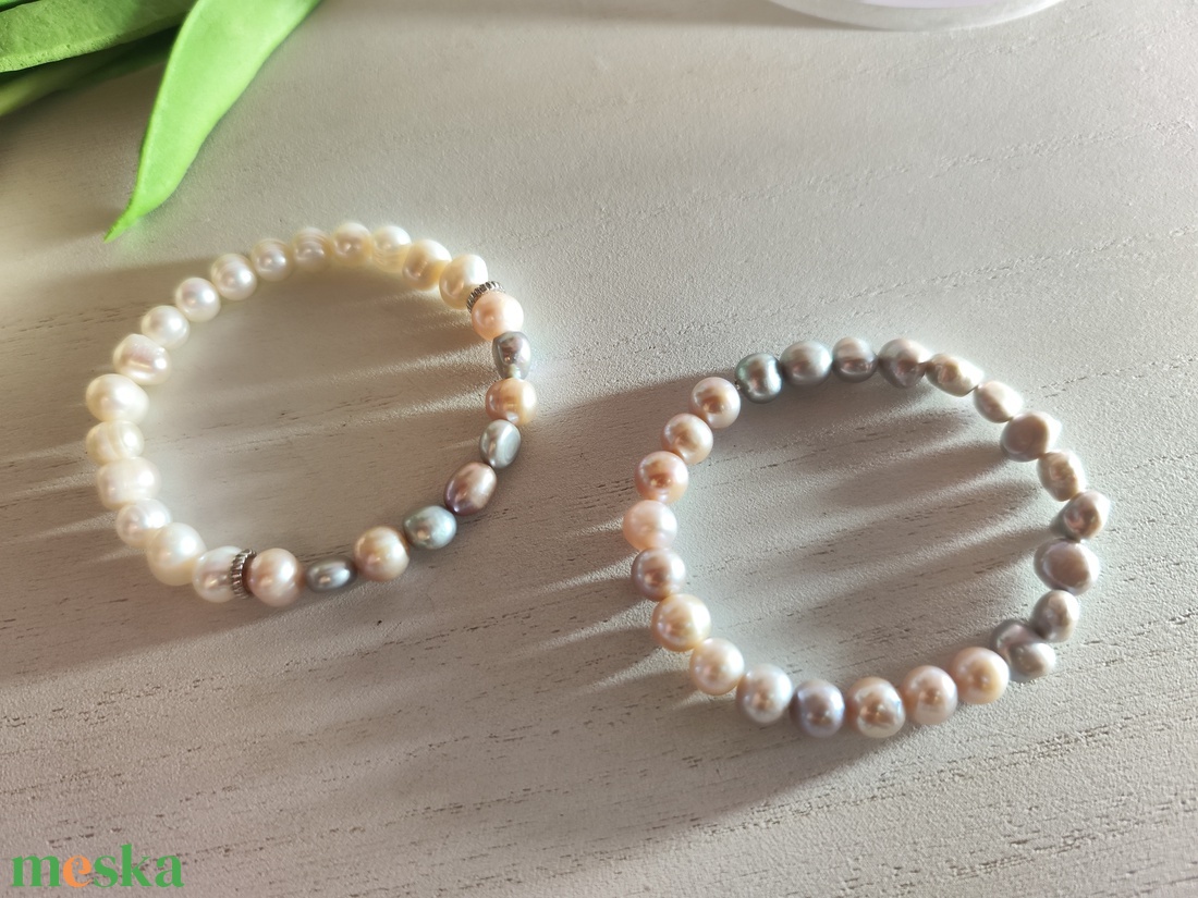 Elegáns édesvízi tenyésztett gyöngy karkötők! - ékszer - karkötő - ásványkarkötő - Meska.hu