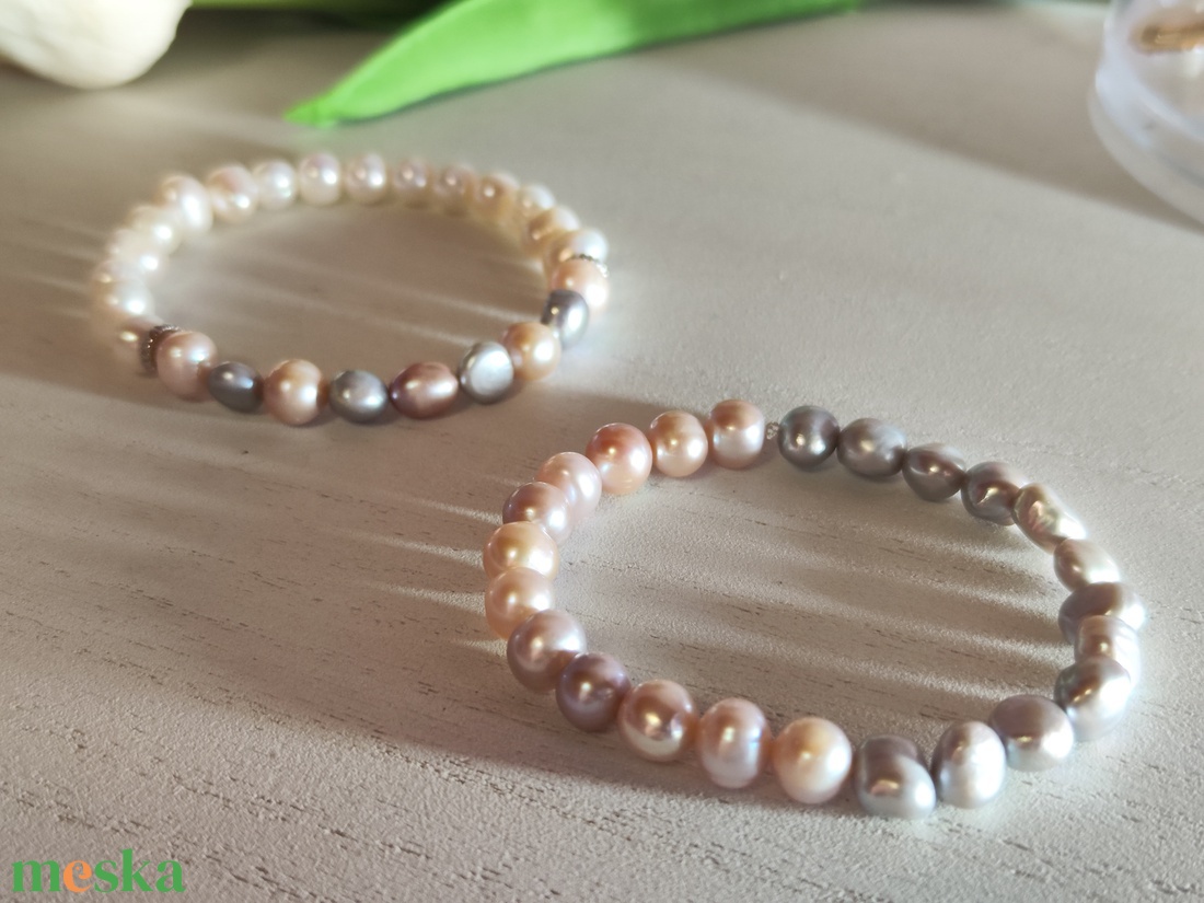 Elegáns édesvízi tenyésztett gyöngy karkötők! - ékszer - karkötő - ásványkarkötő - Meska.hu