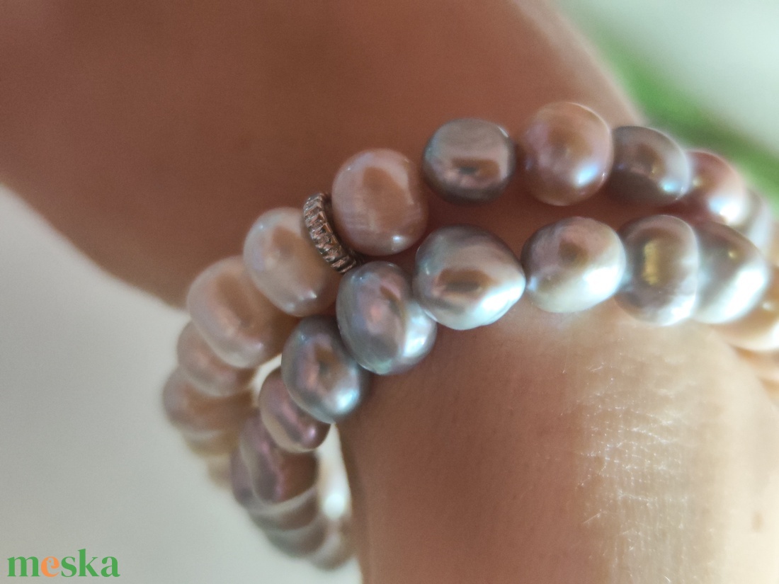 Elegáns édesvízi tenyésztett gyöngy karkötők! - ékszer - karkötő - ásványkarkötő - Meska.hu