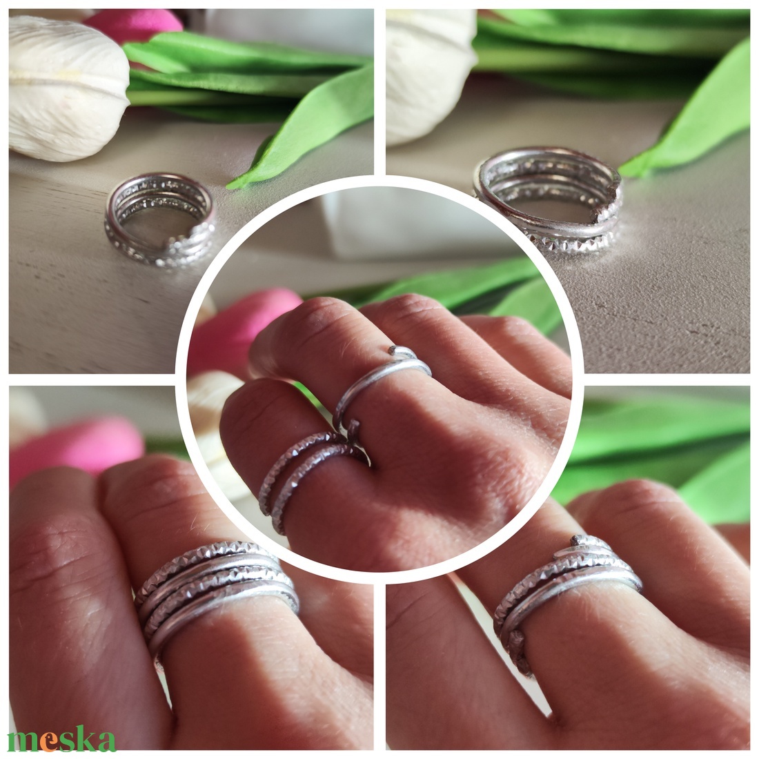 Duó Kézműves Gyűrűszett � Ragyogó, Variálható Unisex Design - ékszer - gyűrű - kerek gyűrű - Meska.hu