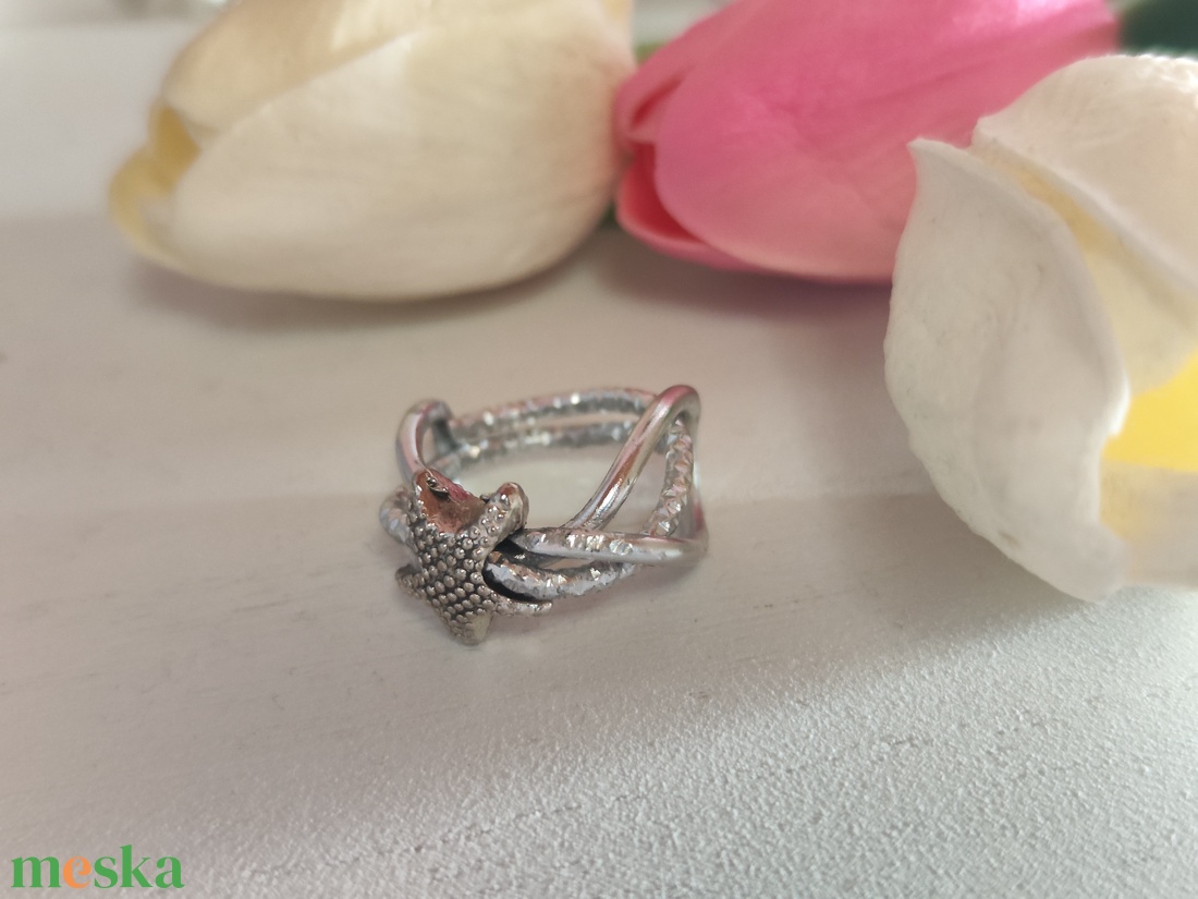 EGYETLEN DARAB! Tengeri Csillag Ezüstfényű Gyűrű � Egyedi, kézzel készült ékszer (56-os méret) - ékszer - gyűrű - figurális gyűrű - Meska.hu