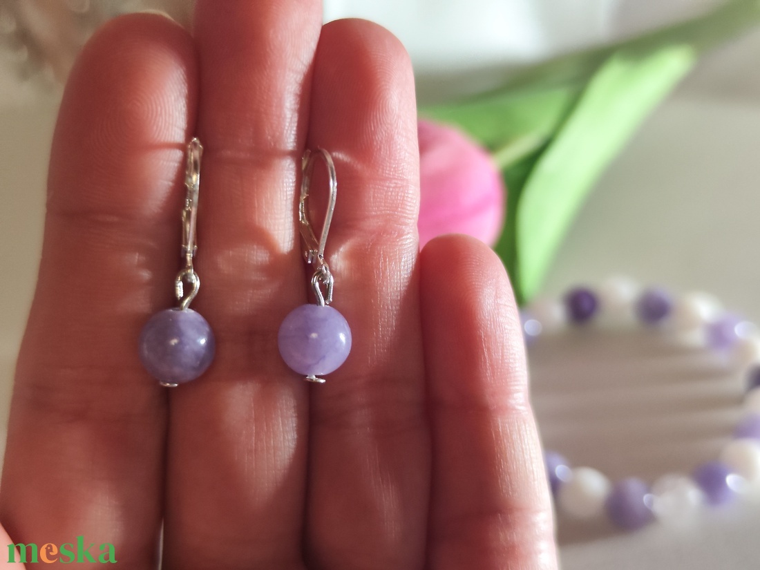 Levendula Álom Ékszerszett - Egyedi Ajándék Nőknek - Jáde és Hegyikristály - ékszer - ékszerszett - Meska.hu