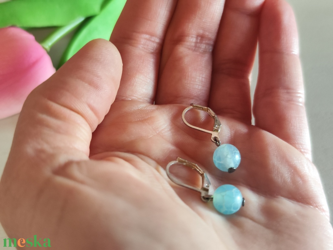 Égszínkék Harmónia � Nemesacél Achát és Hegyikristály Ékszerszett  - ékszer - ékszerszett - Meska.hu