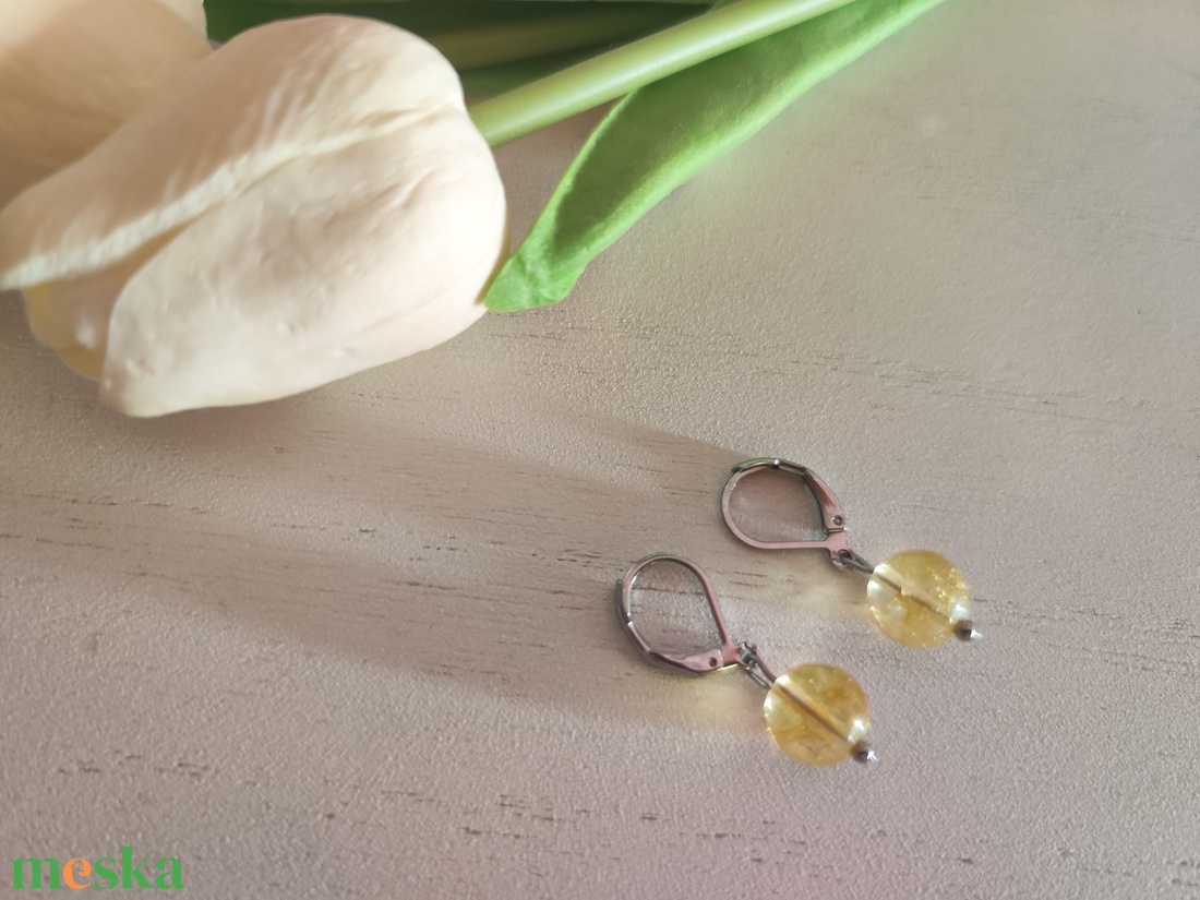 Ásványok Ereje � Nemesacél Biztonsági Kapcsos Fülbevalók  - ékszer - fülbevaló - lógós kerek fülbevaló - Meska.hu