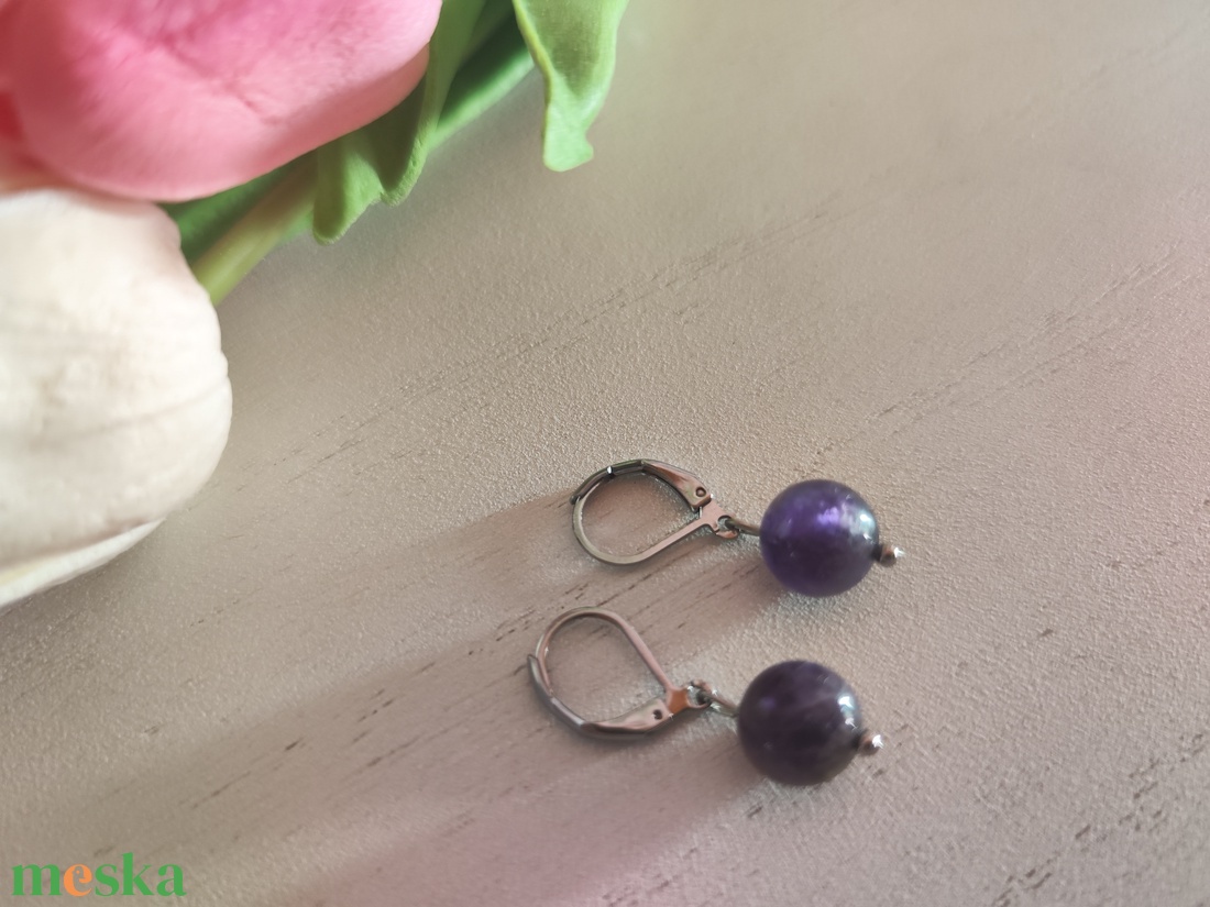 Ásványok Ereje � Nemesacél Biztonsági Kapcsos Fülbevalók  - ékszer - fülbevaló - lógós kerek fülbevaló - Meska.hu