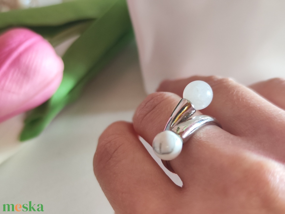 Harmónia Kétszeresen � Kézműves Ásványgyűrű (Választható Párosítás) - ékszer - gyűrű - többköves gyűrű - Meska.hu