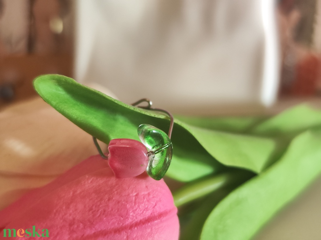 Tavaszi Megújulás az Ujjaidon � Egyedi Nemesacél Tulipán Gyűrű  - ékszer - gyűrű - gyöngyös gyűrű - Meska.hu