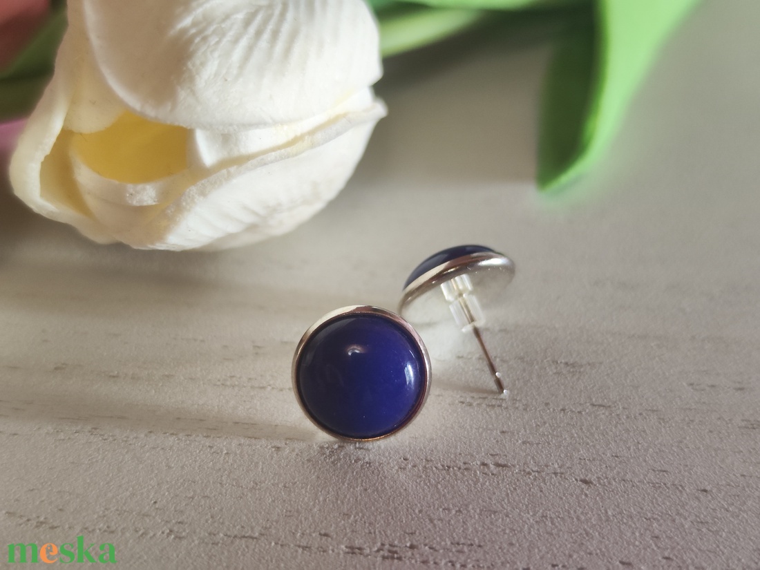 Anyák Napi Ajándék Szett - Ametiszt és Kék Jáde Nemesacél Fülbevaló Duó - ékszer - fülbevaló - pötty fülbevaló - Meska.hu