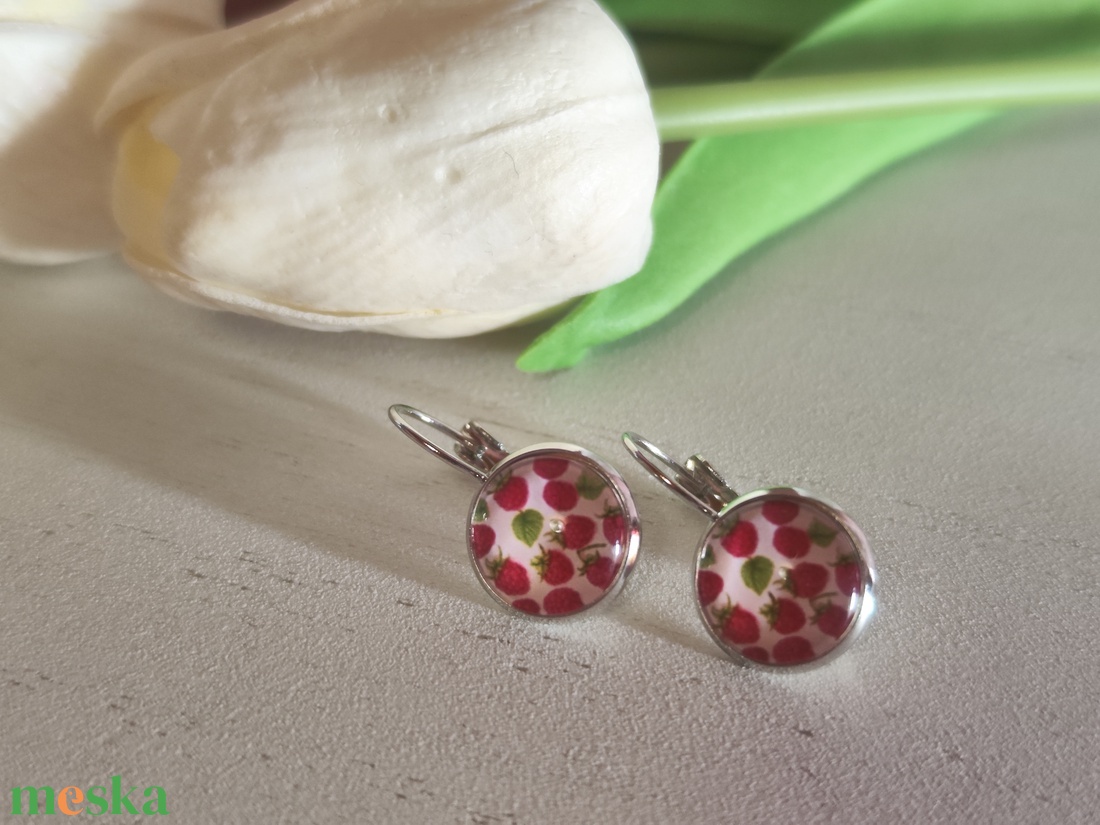 Epervarázs � Nemesacél Üveglencsés Fülbevaló  - ékszer - fülbevaló - lógó fülbevaló - Meska.hu