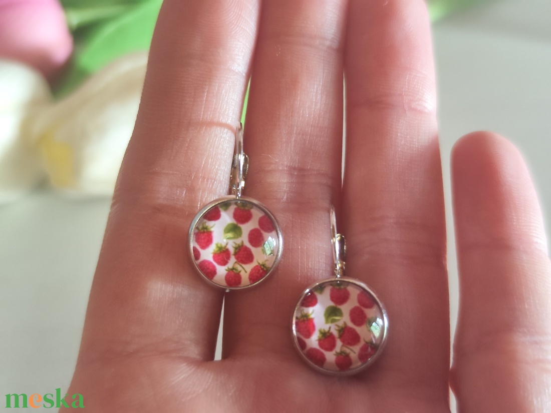 Epervarázs � Nemesacél Üveglencsés Fülbevaló  - ékszer - fülbevaló - lógó fülbevaló - Meska.hu